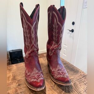 Women's Red Western Heeled Boots